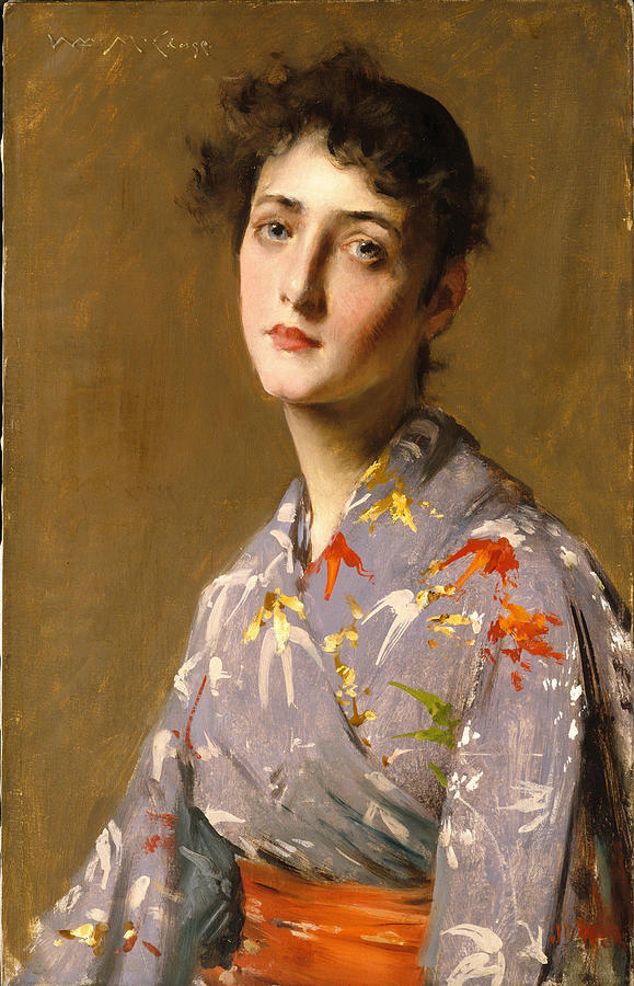 William Merritt Chase Painting - Girl in a Japanese Costume  #5 by William Merritt Chase