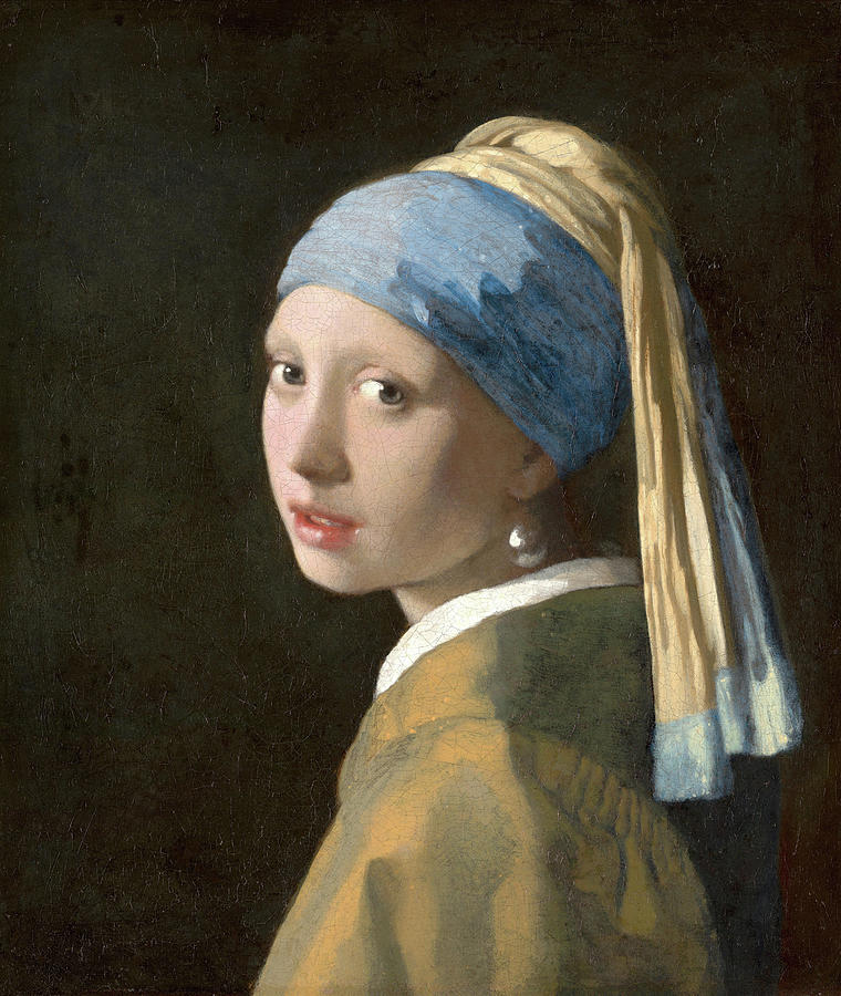 Girl Painting - Girl with a Pearl Earring #15 by Johannes Vermeer
