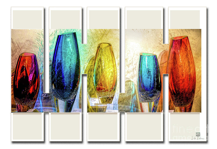 5 Glasses Digital Art by Deb Nakano