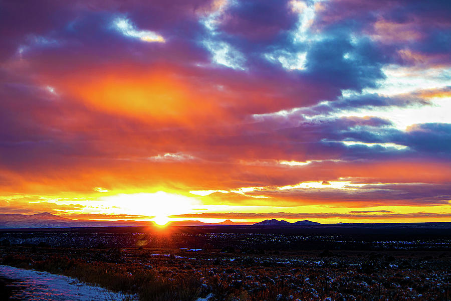 Gorgeous sunset near Taos NM Photograph by Elijah Rael
