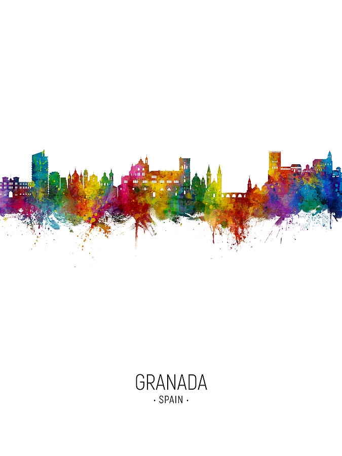Granada Spain Skyline #5 Digital Art by Michael Tompsett