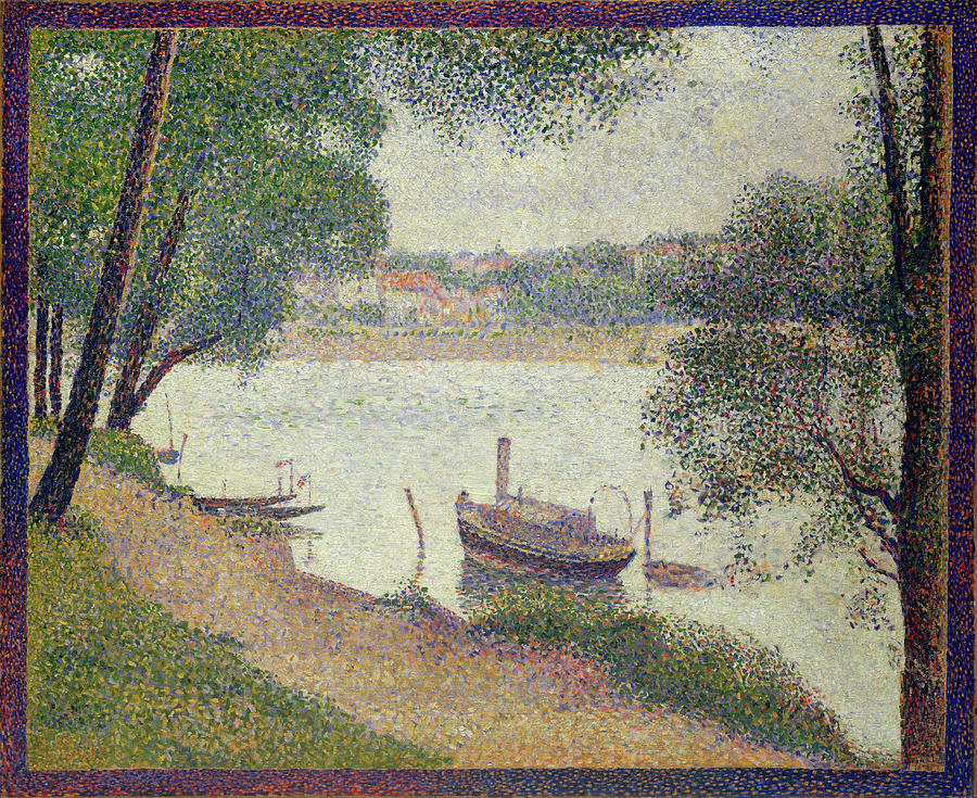 Gray Weather, Grande Jatte. #5 Painting by Georges Seurat
