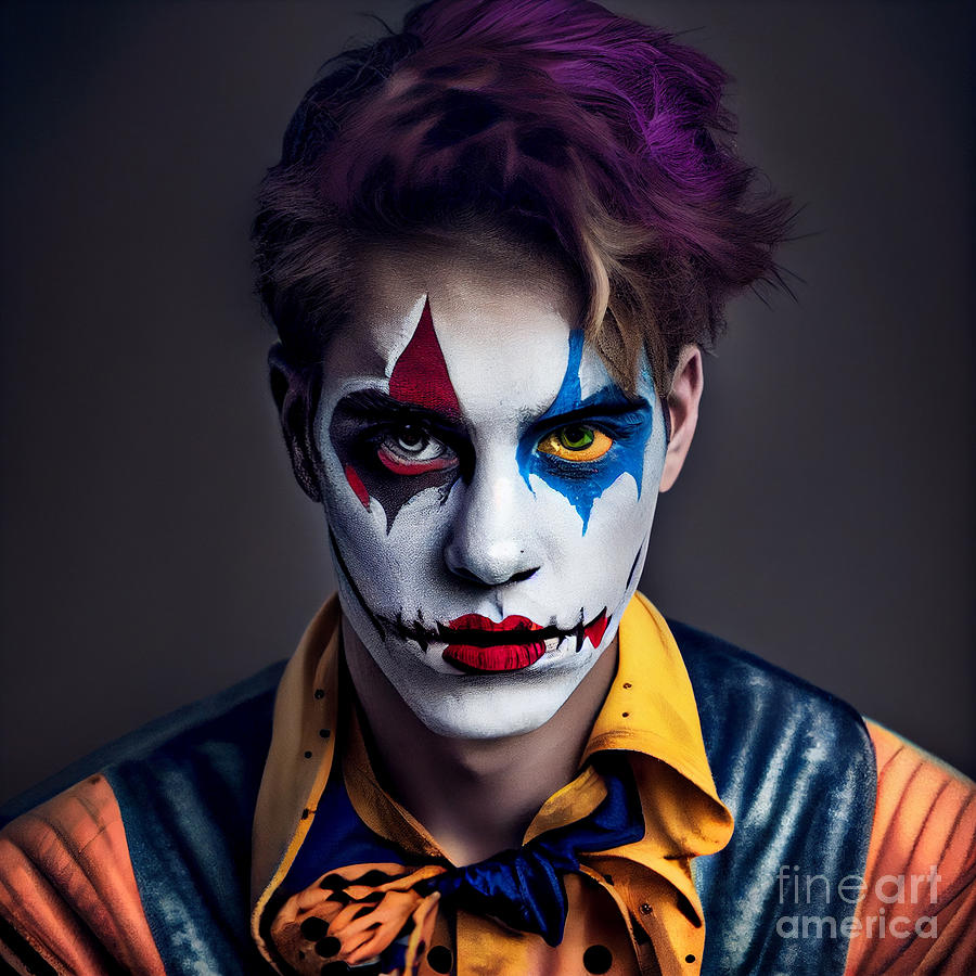 Handsome young Fashion model as crazy clown IT by Asar Studios Digital ...