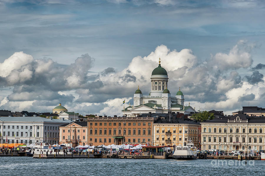 Harbor with ferries in Helsinki Capital of Finland Photograph by Frank Bach Pixels