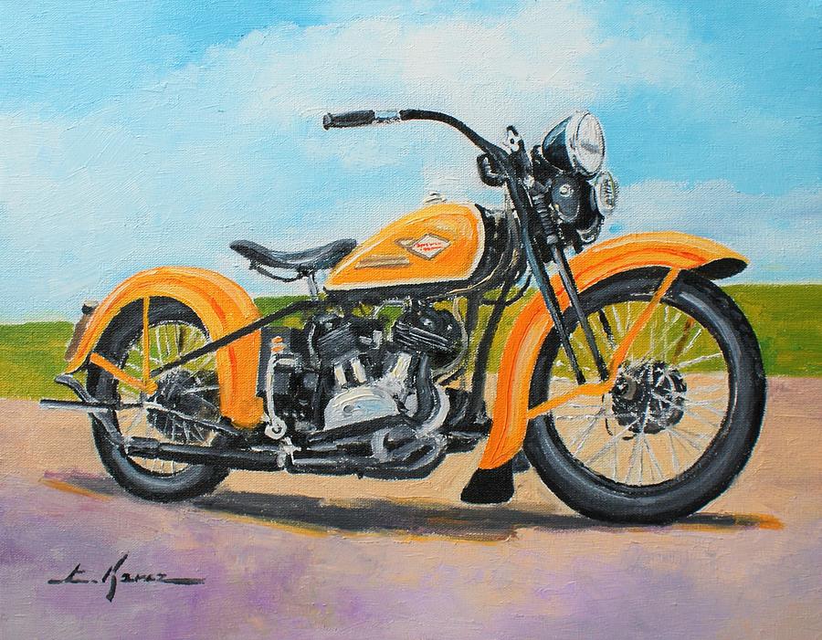 Harley Davidson #5 Painting by Luke Karcz