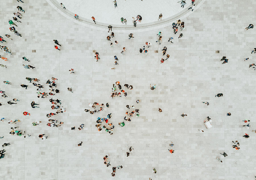 High Angle View Of People On Street #5 Photograph by  Orbon Alija