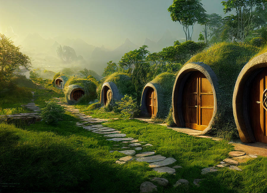 Fantasy Mixed Media - Hobbit Homes #5 by Smart Aviation