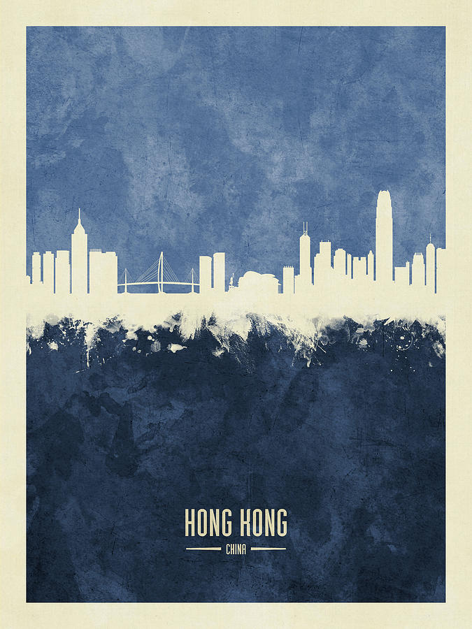 Hong Kong China Skyline #5 Digital Art by Michael Tompsett