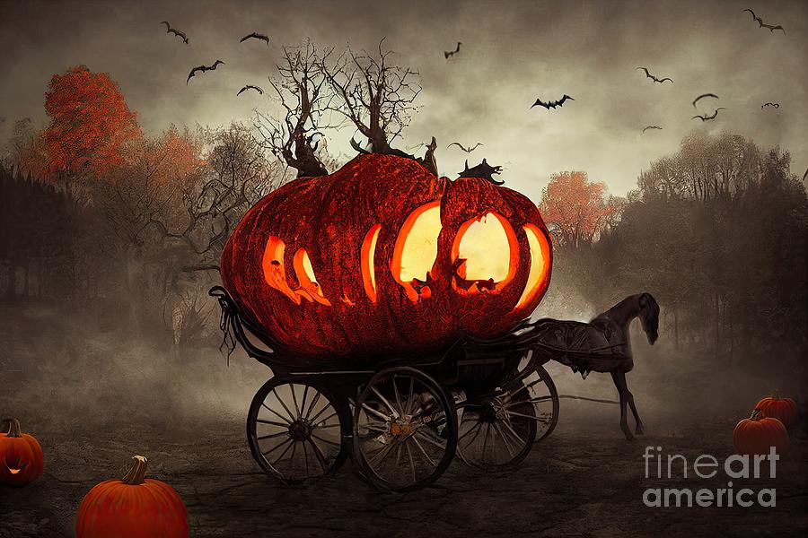 Horse Drawn Carriage Of Halloween Pumpkins Digital Art By Benny Marty   5 Horse Drawn Carriage Of Halloween Pumpkins Benny Marty 