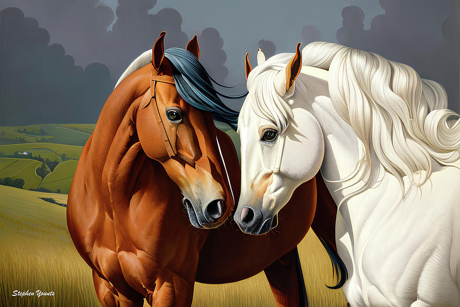 Horses #5 Digital Art by Stephen Younts