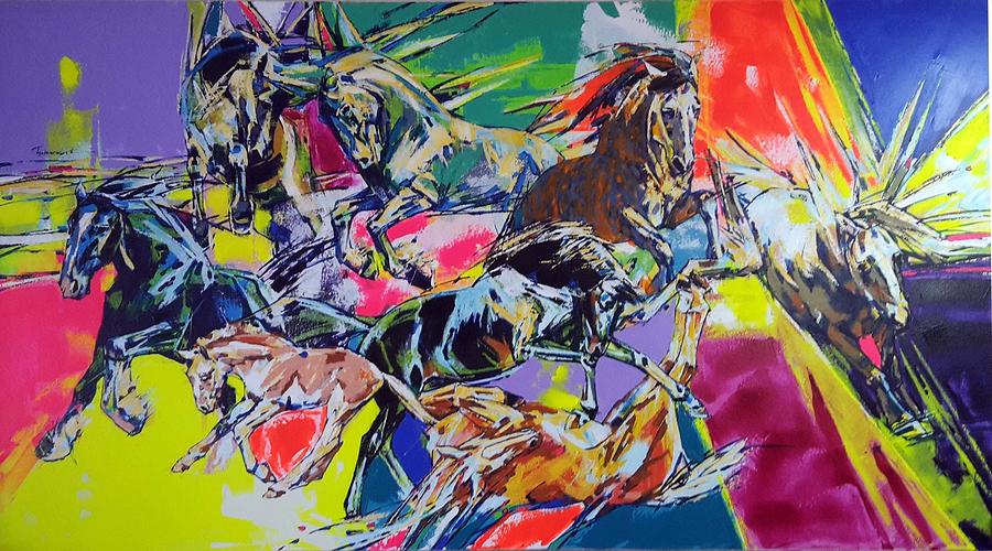 Horses #6 Painting by Tsolmonbat Enkhbat