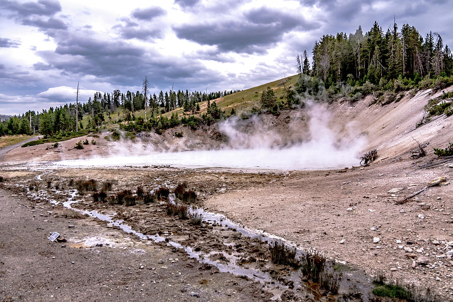 Hot Spring And Geiser In Yellowstone National Par  #5 Photograph by Alex Grichenko