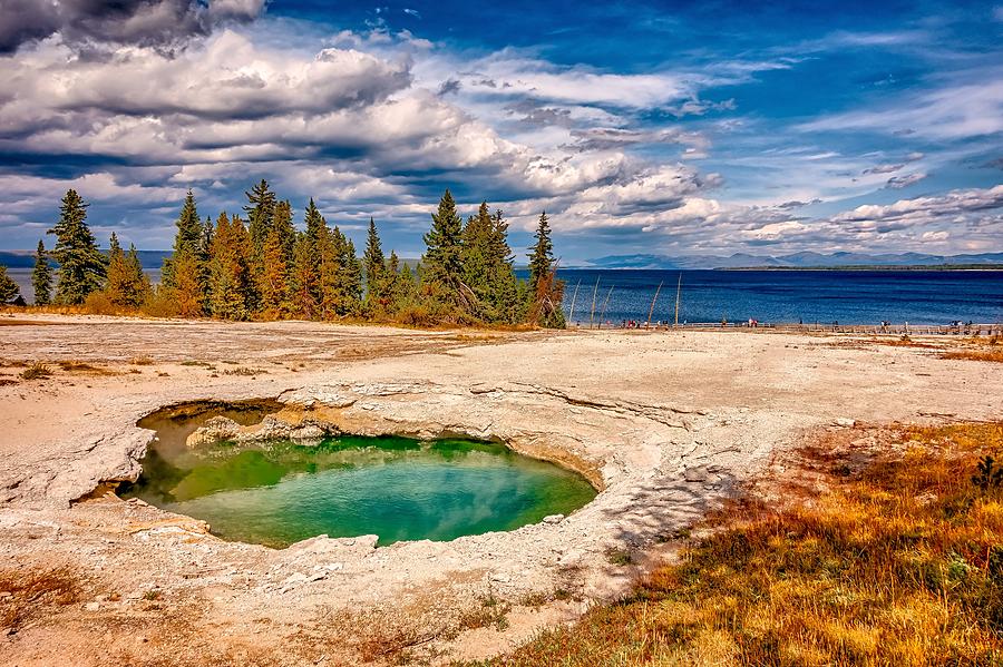 Hot thermal spring Abyss Pool in Yellowstone National Park, West #5 Photograph by Alex Grichenko