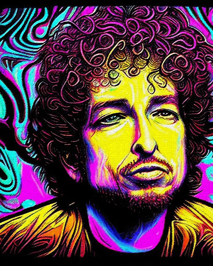 Hypnotic Illustration Of Bob Dylan Digital Art By Edgar Dorice - Fine 