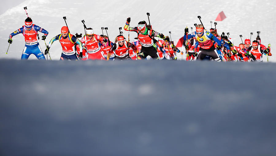 IBU Biathlon World Cup - Mens and Womens Mass Start #5 Photograph by Adam Pretty