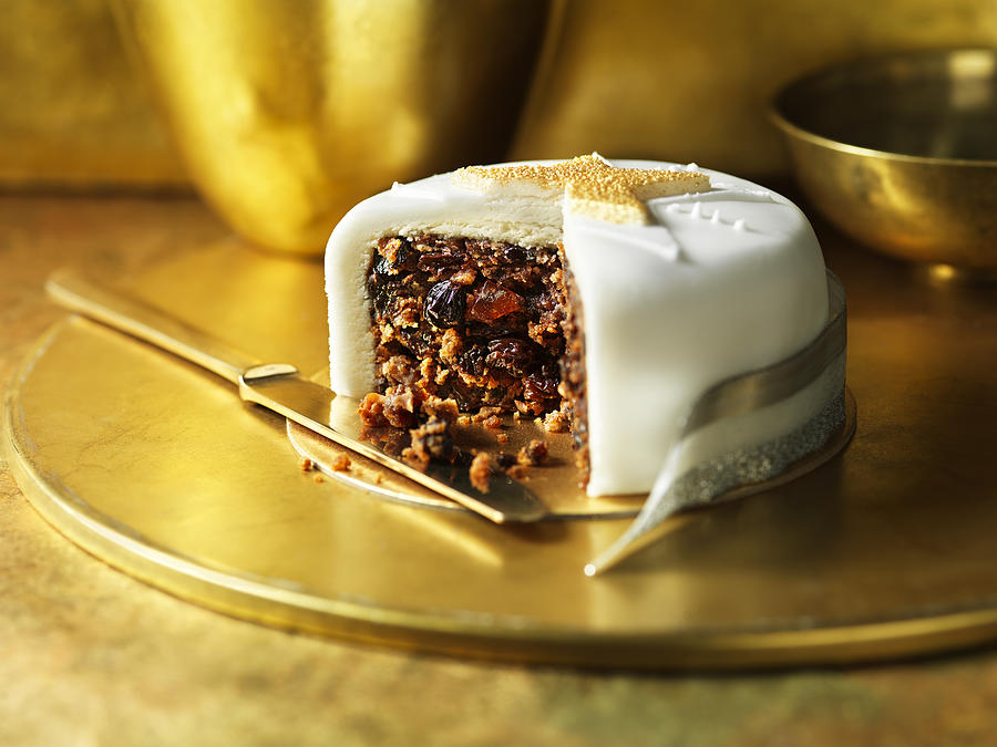 Iced traditional fruit christmas cake #5 Photograph by Diana Miller