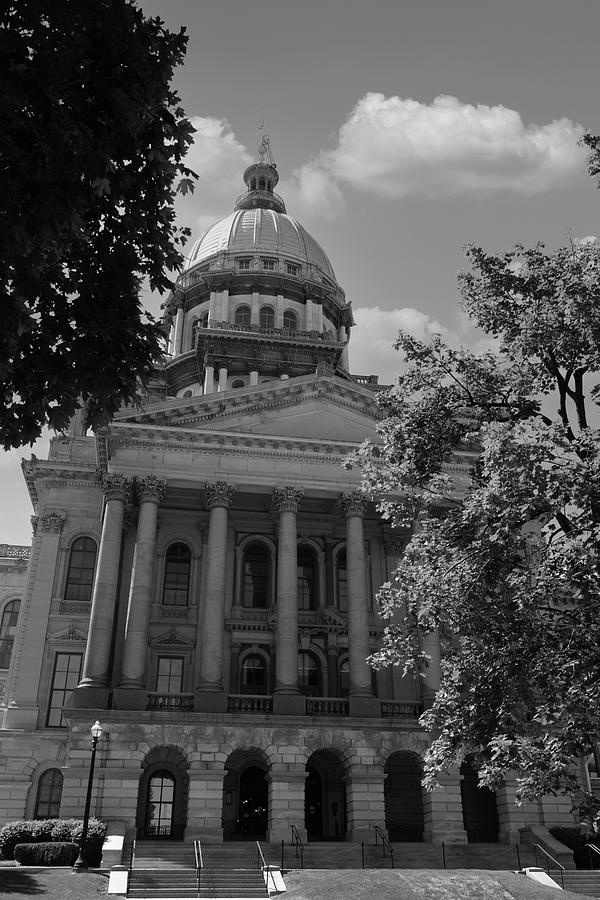 Illinois state capitol in Springfield, Illinois in black and white #5 Photograph by Eldon McGraw