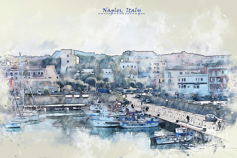 Italy sketch #5 Digital Art by Ariadna De Raadt