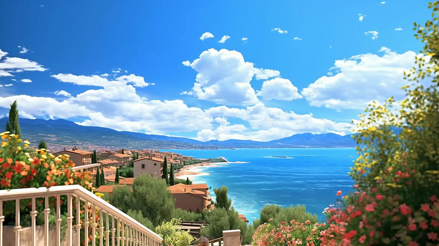 Its  Summer  Sunny  Day  Bright  Light Italian  Seaside By Asar Studios Painting