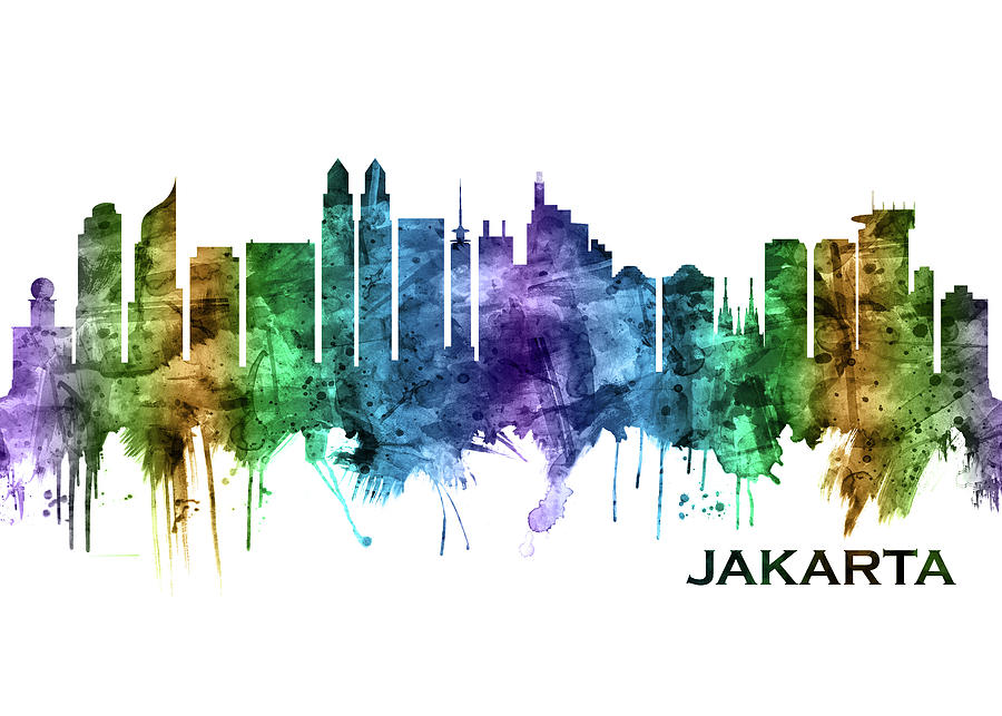 Jakarta Indonesia Skyline Mixed Media