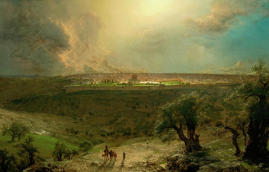 Frederic Edwin Church Painting - Jerusalem from the Mount of Olives #5 by Frederic Edwin Church