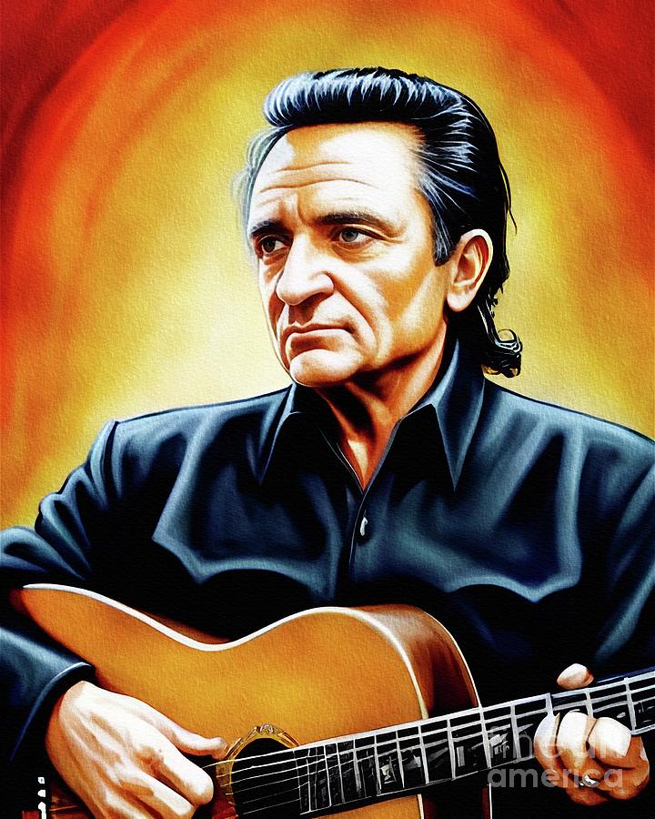 Johnny Cash, Music Legend Painting by Sarah Kirk - Fine Art America