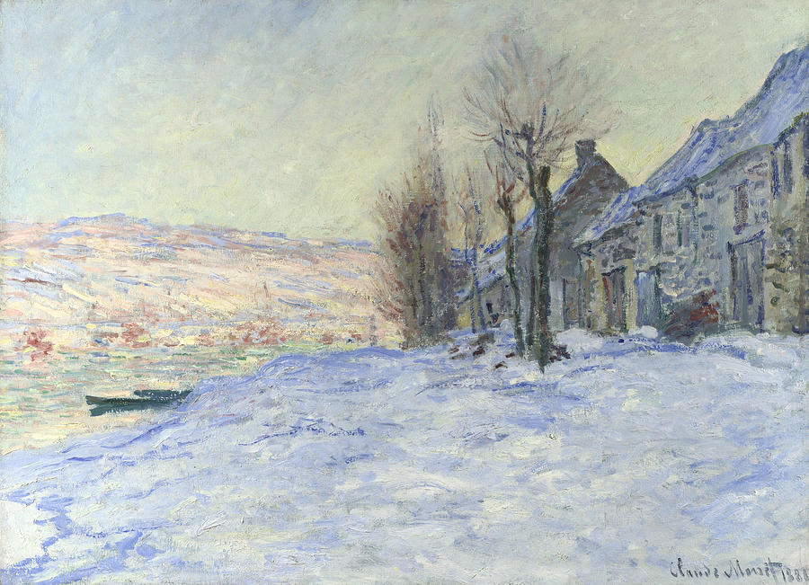 Claude Monet Painting - Lavacourt under Snow  #5 by Claude Monet