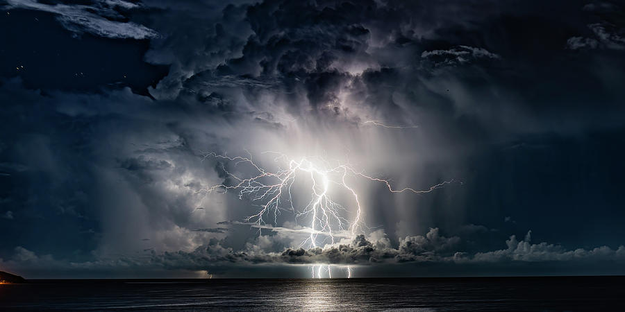Lightning Storm Off the Coast of Mazatlan Mexico #5 Photograph by Tommy Farnsworth