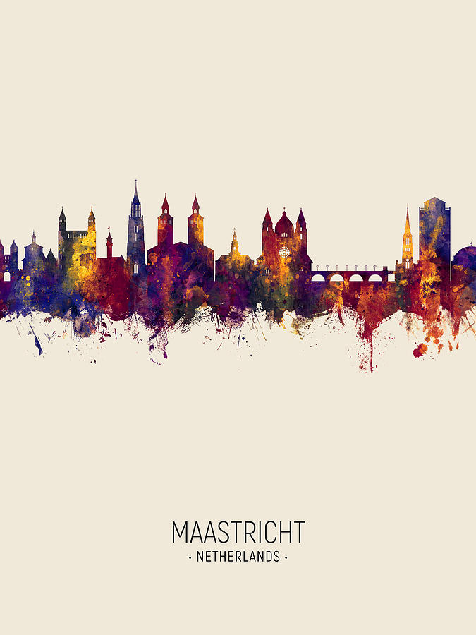 Maastricht The Netherlands Skyline #5 Digital Art by Michael Tompsett
