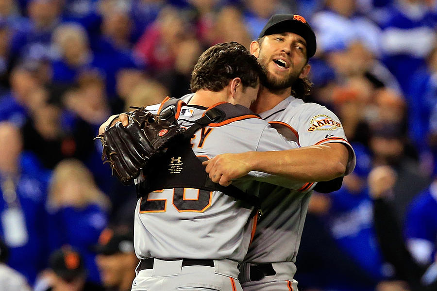 Madison Bumgarner and Buster Posey #5 Photograph by Jamie Squire