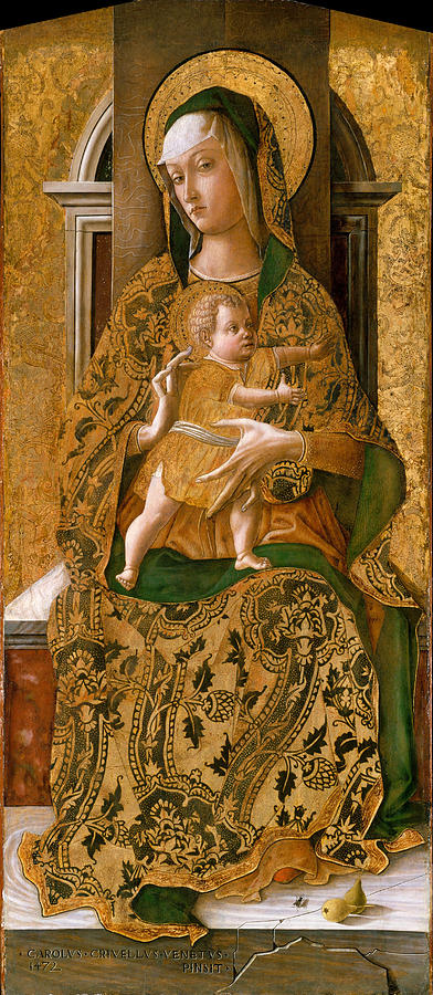 Madonna and Child Enthroned #5 Painting by Carlo Crivelli
