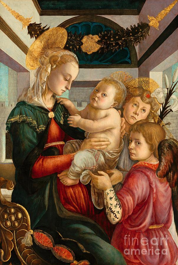 Madonna and Child with Angels #5 Painting by Sandro Botticelli