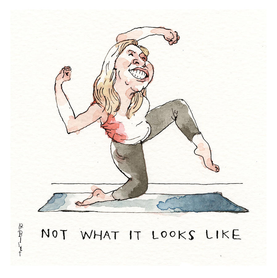 Maga Yoga The Poses Painting by Barry Blitt