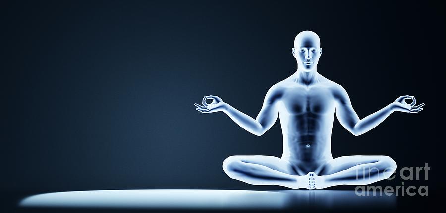 Man mind and body mindfulness. Yoga meditation - zen energy #5 Photograph by Michal Bednarek