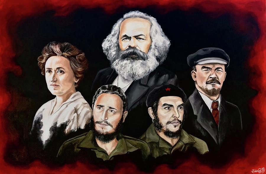 Marxist Painting - 5 Marxists by Solveig Inga