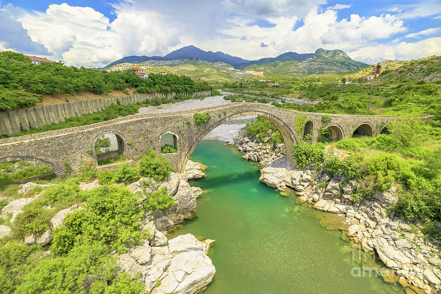 Mesi Bridge Historic Stone Bridge In Albania Digital Art By Benny Marty ...