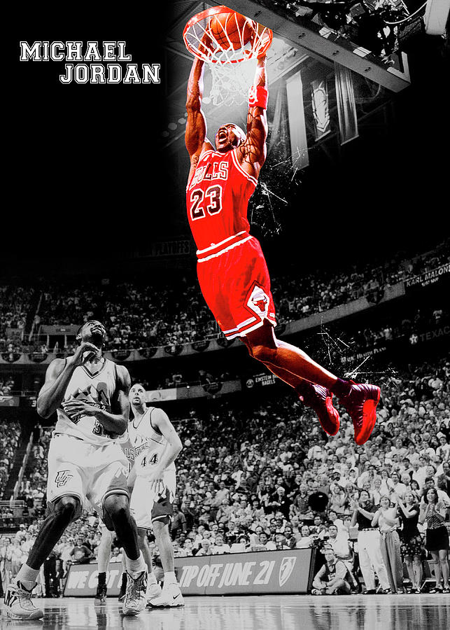 Michael Jordan Basketball Vintage Digital Art By Jeff Nugroho - Fine 