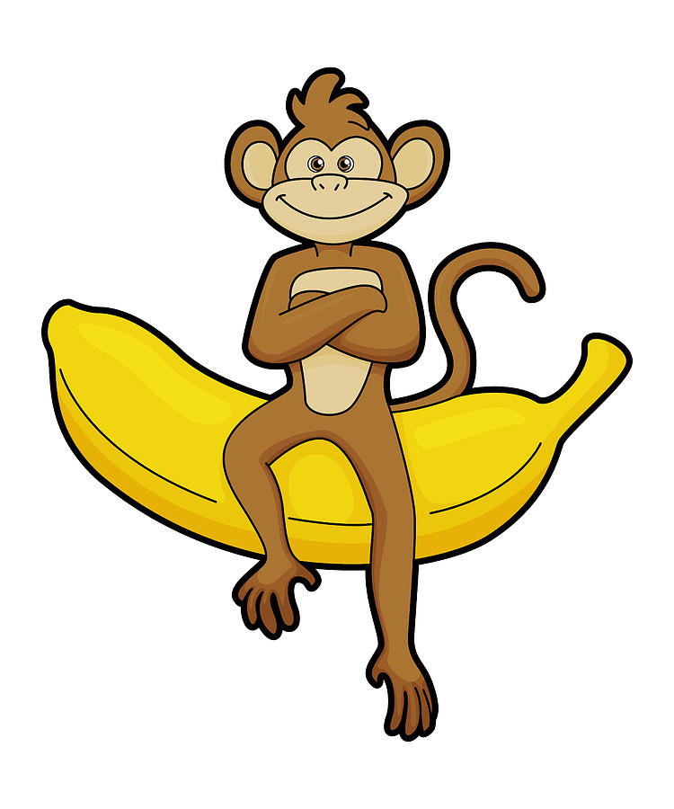 monkey eating banana clipart