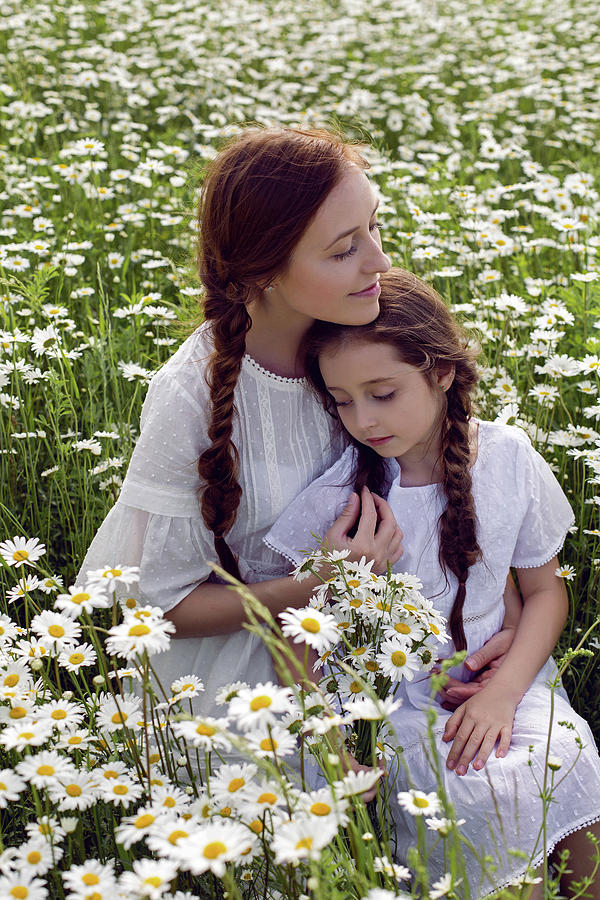 Mother With Daughter In A White Dress And Hat Stand Photograph By Elena Saulich Fine Art America