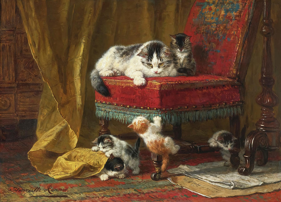 Mothers Pride By Henriette Ronner-knip Painting