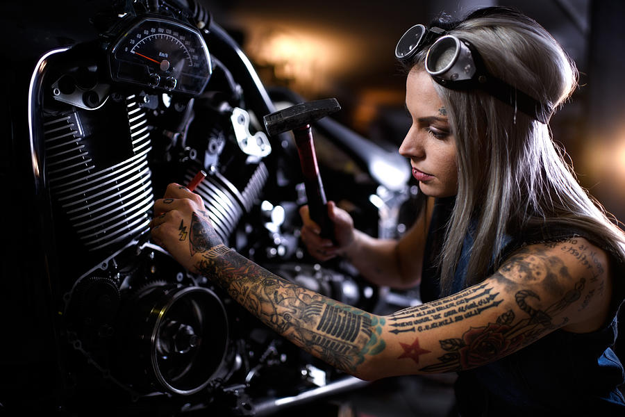 Motorcycle repair shop #5 Photograph by Extreme-photographer