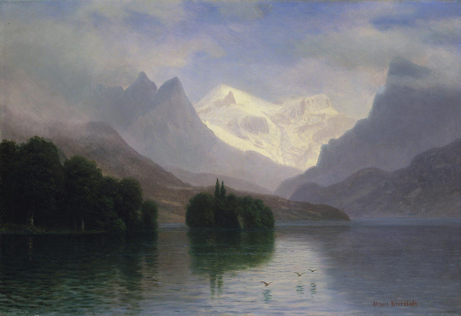 Albert Bierstadt  Painting - Mountain Scene  #5 by Albert Bierstadt