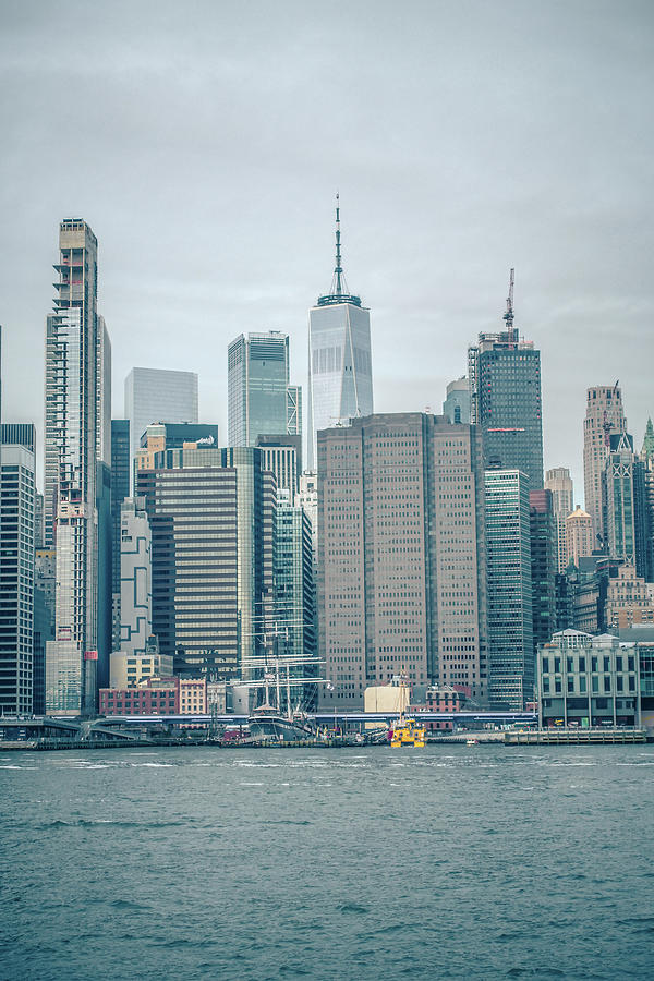 New York City Manhattan Skyline On A Cloudy Day In November #5 Photograph by Alex Grichenko
