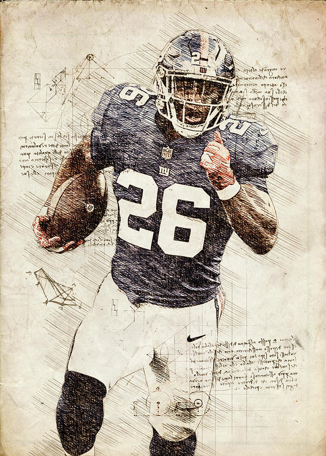 Ball NFL New York Giants Player Saquon Barkley Saquonbarkley Saquon Barkley New  York Giants Digital Art by Wrenn Huber - Fine Art America