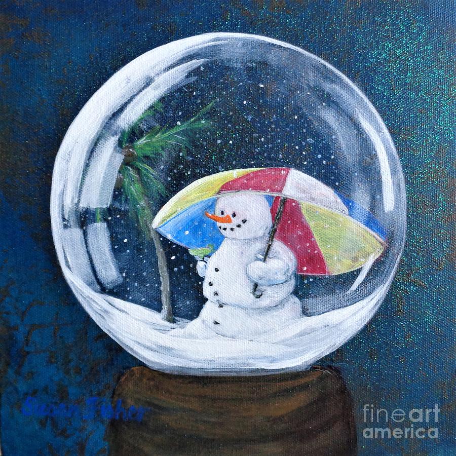 5 Oclock Somewhere Snow Globe Painting by Susan Fisher
