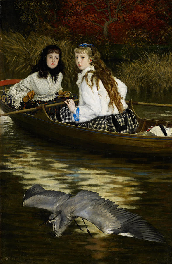 Heron Painting - On the Thames  A Heron  #5 by James Tissot