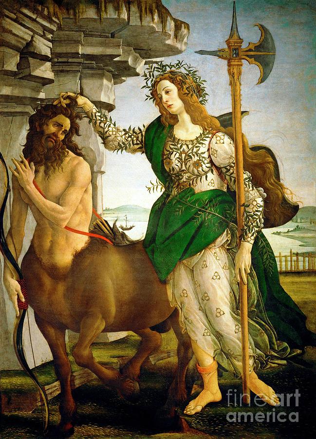 Pallas and the Centaur #5 Painting by Sandro Botticelli