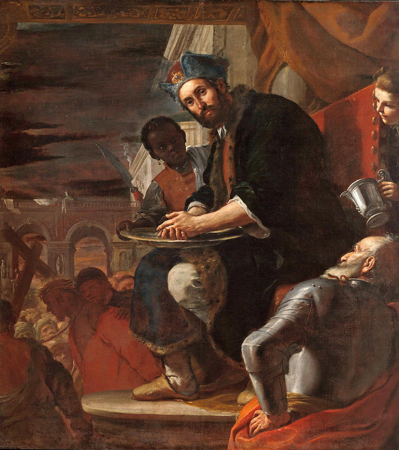 Pilate Washing His Hands #6 Painting by Mattia Preti