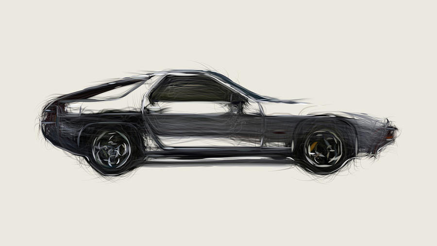 Porsche 928 Drawing Digital Art by CarsToon Concept - Fine Art America