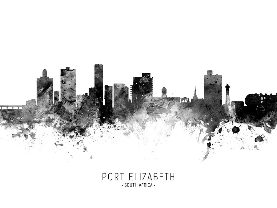 Port Elizabeth South Africa Skyline #5 Digital Art by Michael Tompsett